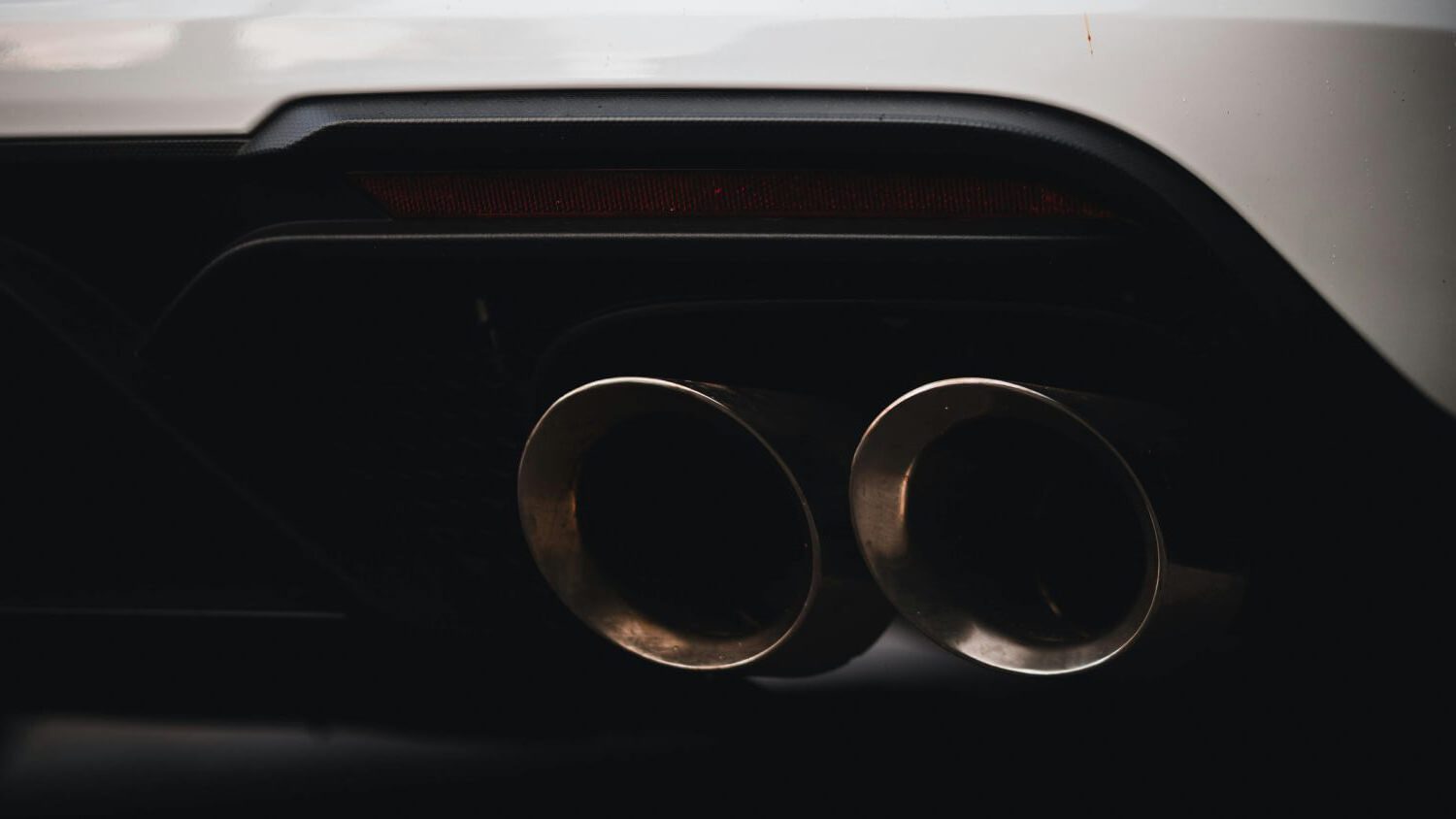 Exhaust Tips on Sports Car Rear Bumper